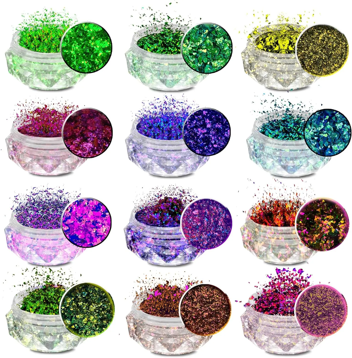 Chameleon Flakes - Chameleon Flakes for Resin - Intense Color Shift Mica Pigment Powder for Resin Molds, Tumblers - Multi Chrome Flakes Pigment for Paint, Nail Art, Eyeshadow