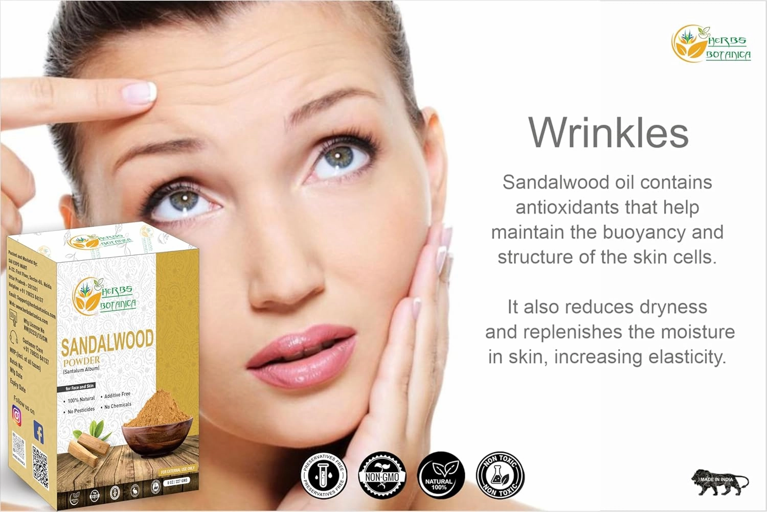 Chandan Sandalwood Powder Natural 227gm / 8 oz For Skin, Face Pack, Face Mask, Worship Tilak, Auspicious Occasions 100% Natural, Soothing, Cleansing, Wrinkles