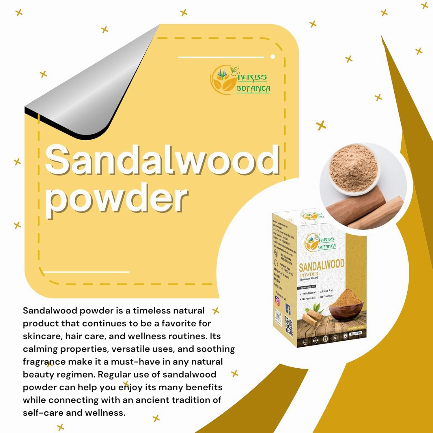 Chandan Sandalwood Powder Natural 227gm / 8 oz For Skin, Face Pack, Face Mask, Worship Tilak, Auspicious Occasions 100% Natural, Soothing, Cleansing, Wrinkles
