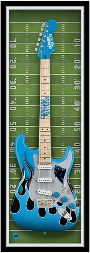 Chicago Bears Framed Electric Guitar Wall Art – Official NFL Team Print – 14” x 37” Ready-to-Hang Bold Modern Decor for Man Cave, Game Room, Office, or Music Room