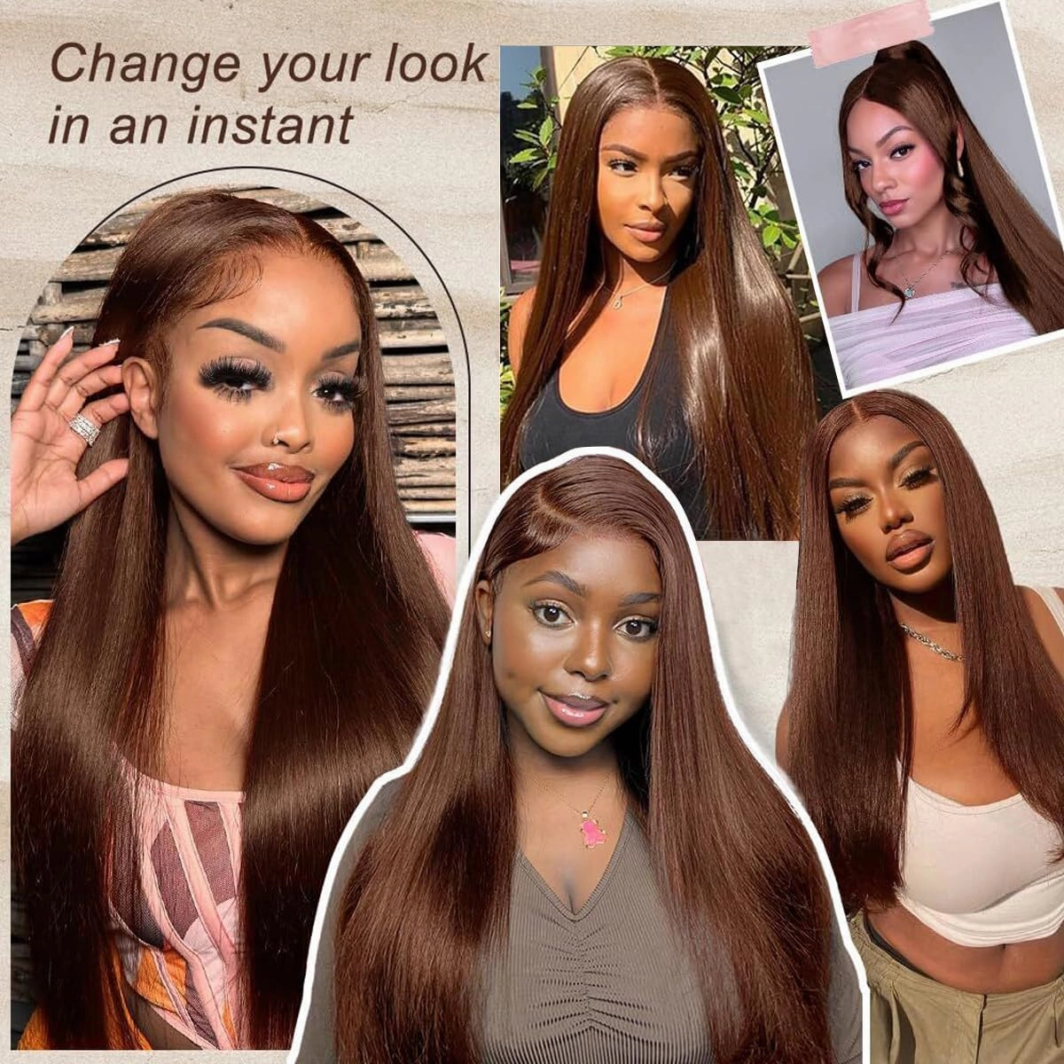 Chocolate Brown Lace Front Wigs Human Hair 250 Density 13x6 Straight Lace Front Wigs Pre Plucked 12A Brazilian Virgin Human Hair Wigs for Women with Baby Hair 30 Inch