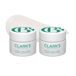 Clark's Botanicals Jasmine Vital Healing Cream: Face Cream with Niacinamide, Algae, Calendula & Calming Jasmine, Smooth & Revitalize Stressed, 1.7 Oz (Pack of 2)