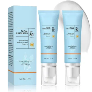 Clear Face Sunscreen SPF 50, Hydrating Sun Essence Oil-Free & Non-Sticky | Travel Size Invisible Sunscreen for Face, Broad Spectrum UVA/UVB Protection, Hydrating for Sensitive Skin (2)