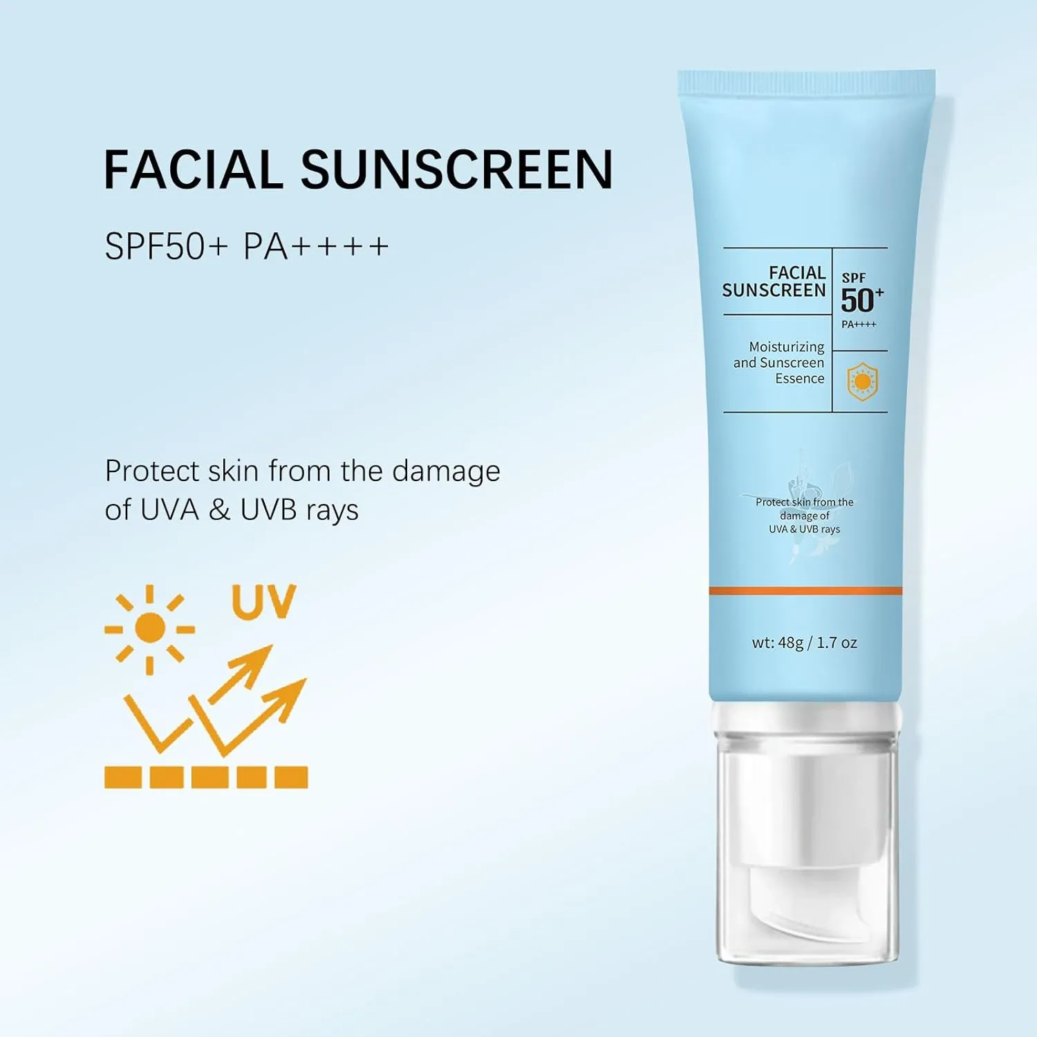 Clear Face Sunscreen SPF 50, Hydrating Sun Essence Oil-Free & Non-Sticky | Travel Size Invisible Sunscreen for Face, Broad Spectrum UVA/UVB Protection, Hydrating for Sensitive Skin (2)