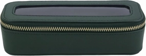 Clear Travel Makeup Pouch, Portable Brush Bag，Toiletry Cosmetics Bag, Waterproof Makeup Bag with Zipper for Women(Dark green 5168)