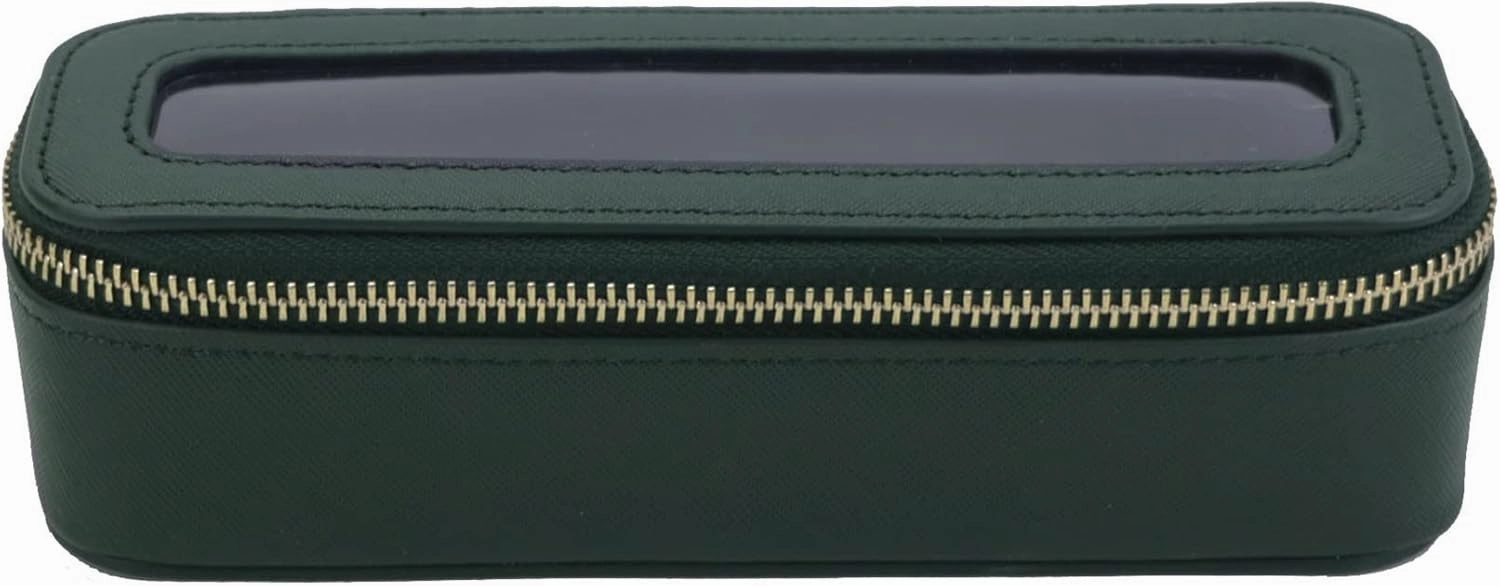 Clear Travel Makeup Pouch, Portable Brush Bag，Toiletry Cosmetics Bag, Waterproof Makeup Bag with Zipper for Women(Dark green 5168)