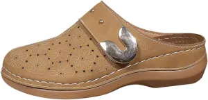 Clogs for Women Mules Comfortable Arch Support Closed Toe Low Wedge Slip On Sandals Summer Casual Walking Shoes