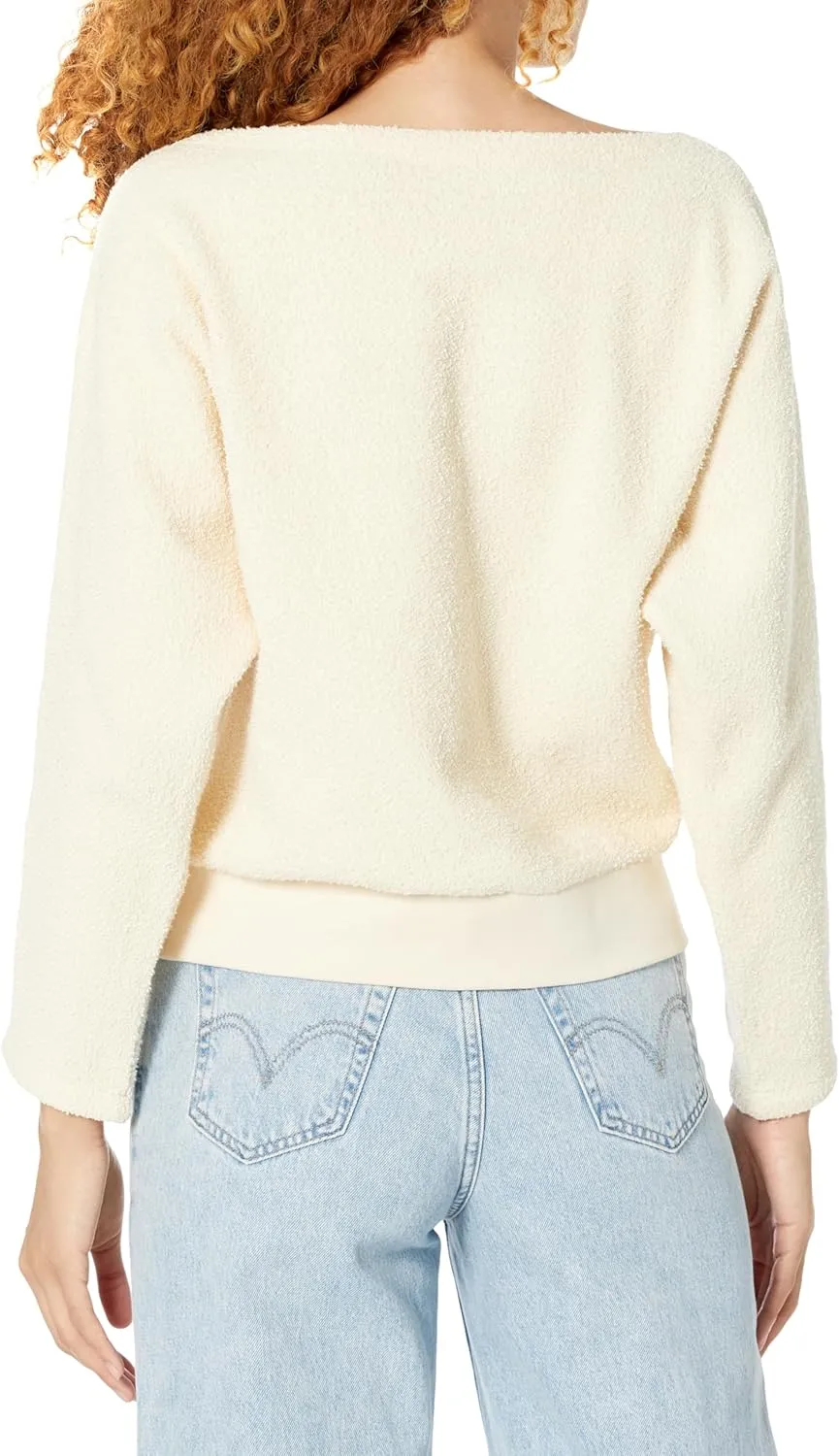 Club Monaco Women's Long Sleeve Cotton Blend Boucle Sweatshirt