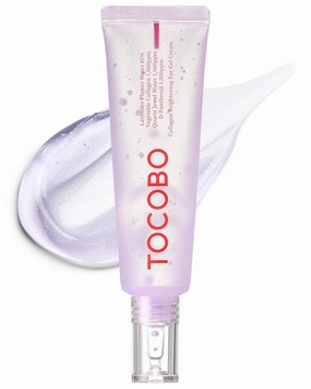 Collagen Brightening Eye Gel Cream – Korean Vegan Under Eye Treatment for Dark Circles & Puffy Eyes – Lightweight, Hydrating Formula with Niacinamide & Lavender – Brightens Fine Lines, 1oz