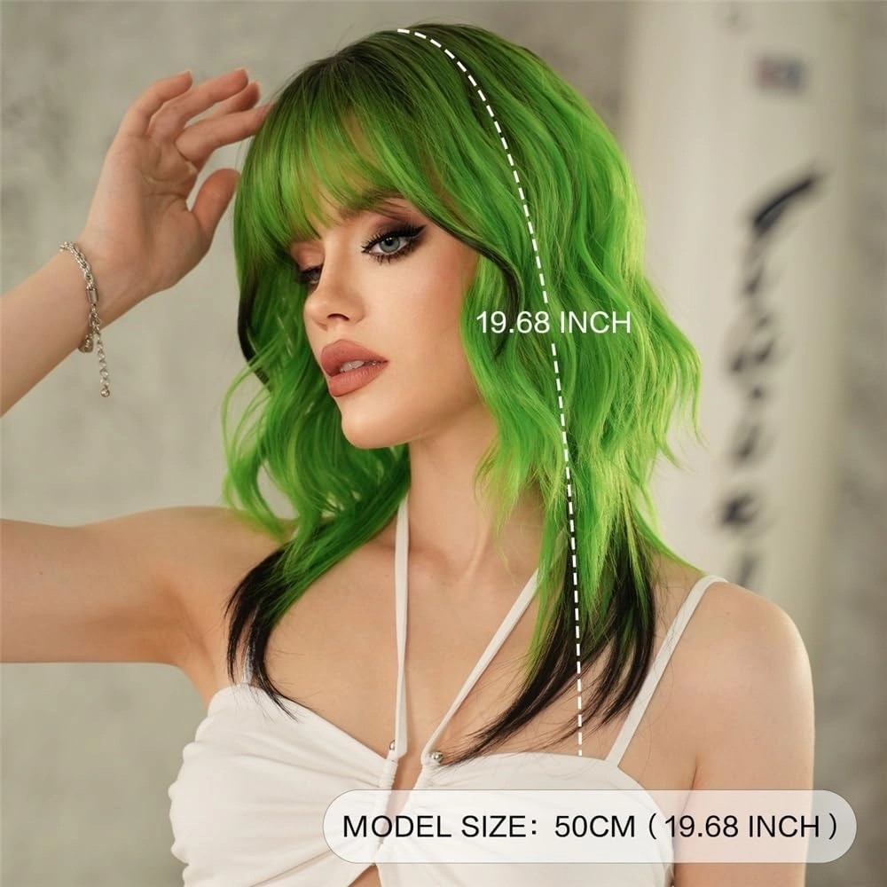 Colorful Wolf Tail Wig for Women - Soft Curly Synthetic Hair, Heat Resistant(Red)