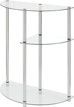 Convenience Concepts Designs2Go Classic Glass 3-Tier Display Entryway Table 23" - Modern Display Table with Storage Shelves, Narrow Entryway Hall Table for Living Room, Bedroom, Bathroom, Glass/Chrome