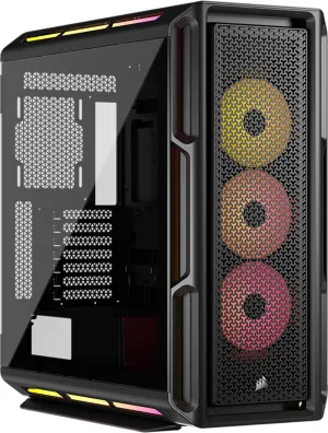 CORSAIR iCUE Link 5000T LX RGB Mid-Tower ATX PC Case – 3X Pre-Installed LX120 RGB Fans, Integrated Aurora RGB Light Strips, Spacious Interior, iCUE Link System Hub Included – Black