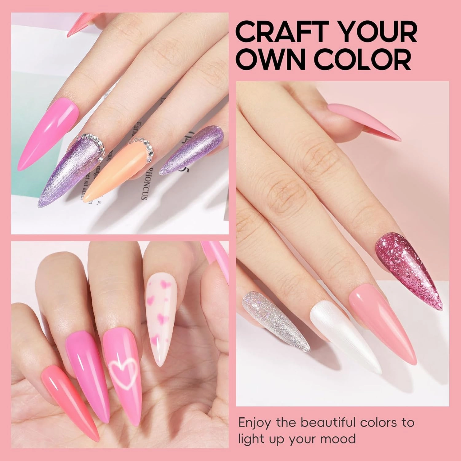 COSCELIA 52pcs Gel Nail Polish Kit with U V light Starter Kit 35 Colors Gel Polish Set Cream Color Collection 5PC Top Base Coat Glossy Matte Glitter Effect Nail Art Manicure Kits DIY Gifts for Women