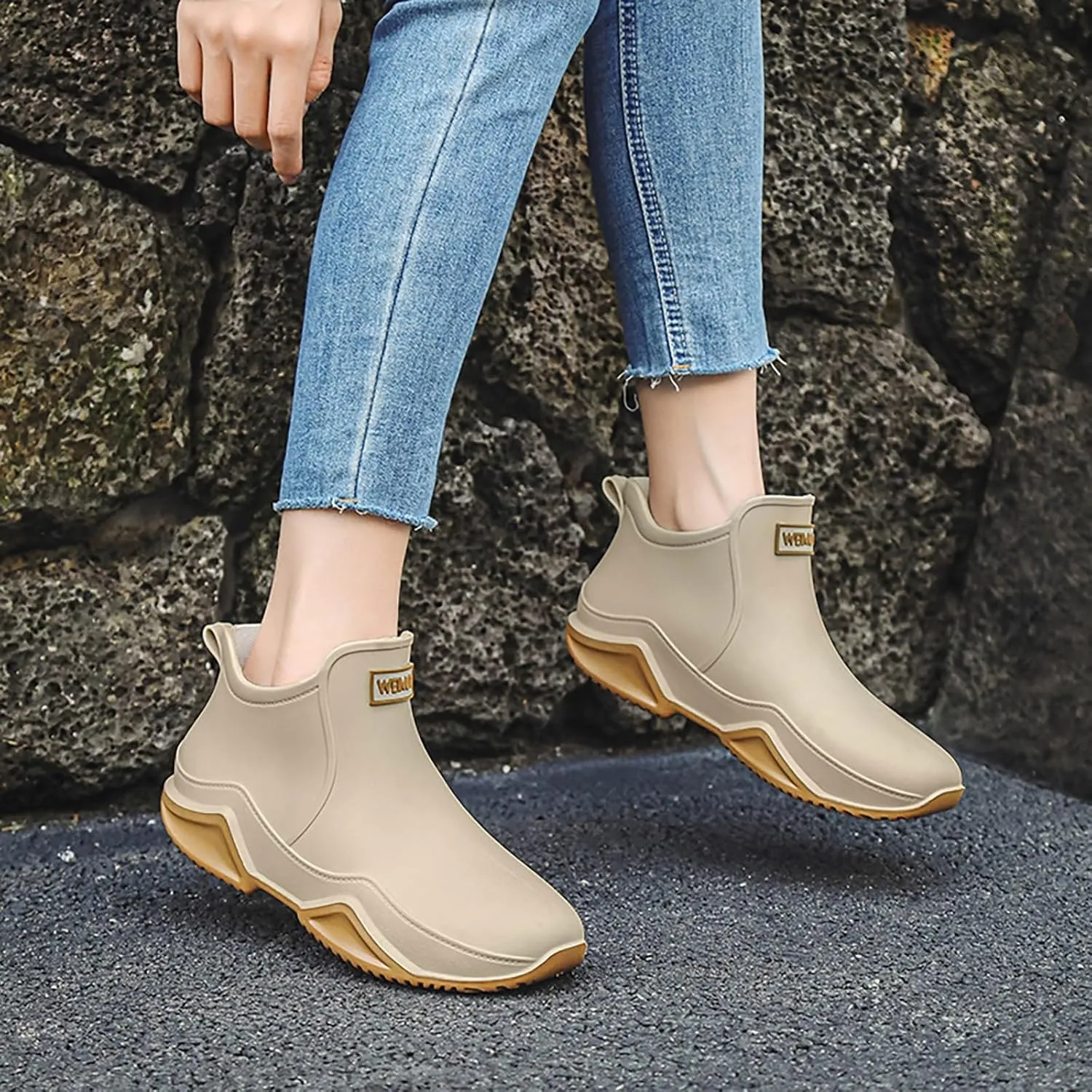 Couple Rain Shoes Outside Wear Versatile Water Shoes Thick Bottom Comfortable Non Slip Rain Boots for Thick Calves