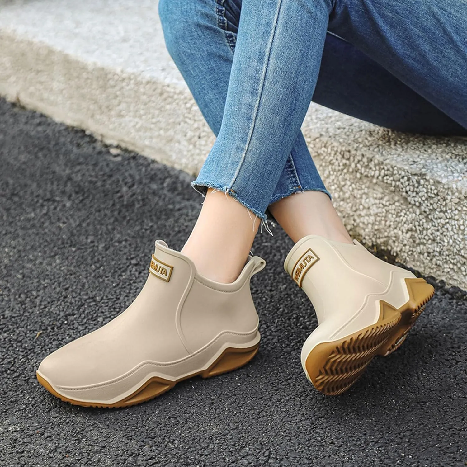 Couple Rain Shoes Outside Wear Versatile Water Shoes Thick Bottom Comfortable Non Slip Rain Boots for Thick Calves