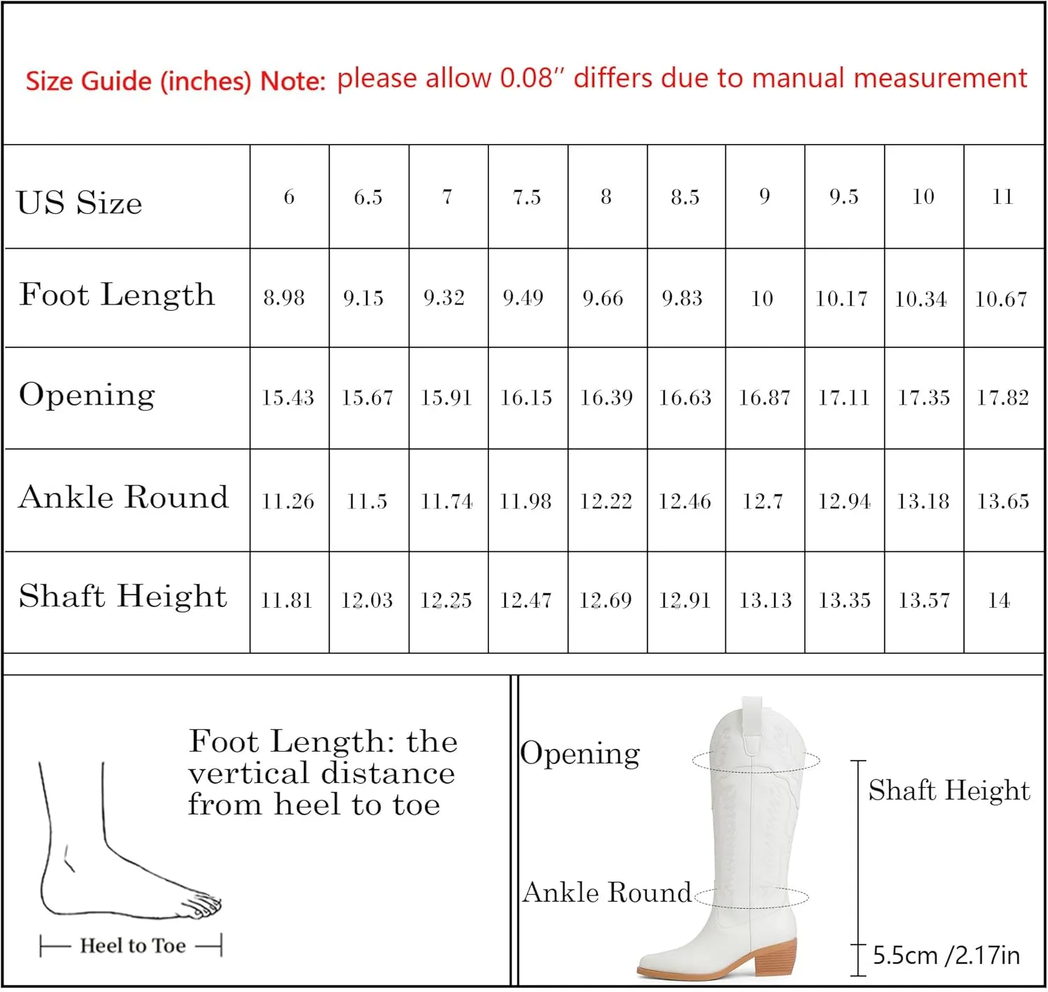 Cowboy Boots for Women Mid Calf Womens Cowgirl Boots for Girls Pointed Toe Slip on Chunky Heel Western Boot