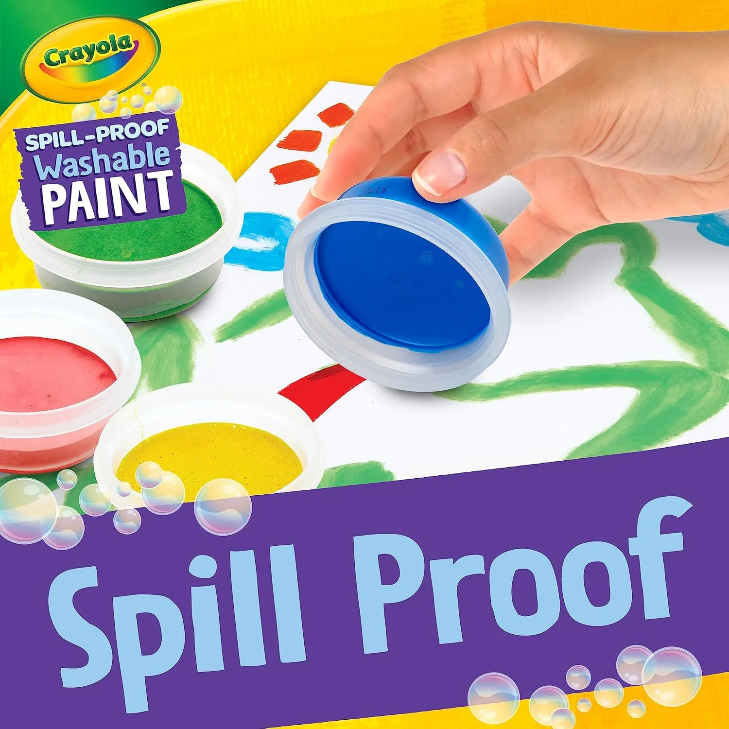 Crayola Spill Proof Paint Set (25ct), Washable Paint for Kids, Kids Craft Supplies, Holiday Gift for Toddlers & Kids, Nontoxic, 3 