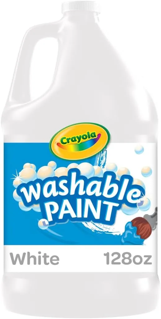 Crayola Washable Paint (1 Gallon), White Paint, Bulk Classroom Supplies for Teachers, Washable Paint for Kids, Nontoxic, 3 