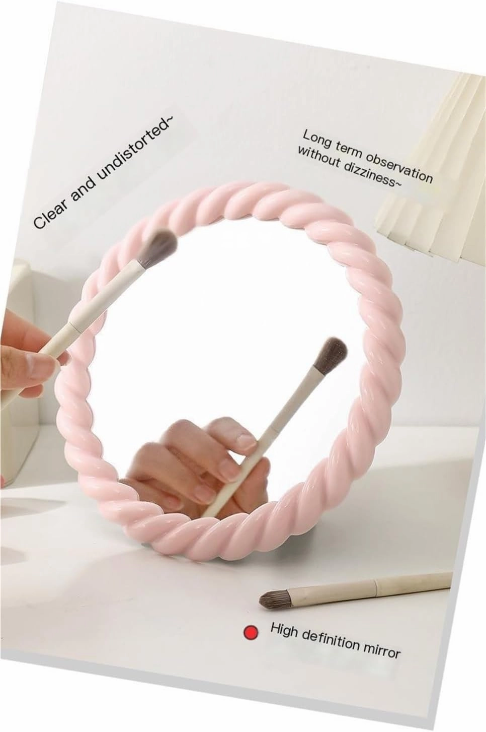 Cream-Style Makeup Mirror, Round, Cute, Irregular, Makeup, Makeup Mirror, Folding Desktop Single-Sided Princess Mirror