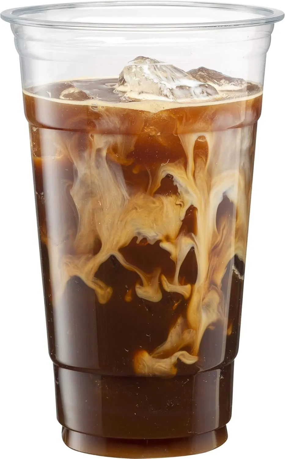 Crystal Clear PET Cups for Iced Coffee,Milkshake, Cold Drinks, Slush, Smoothy's, Slurpee, Ice cream, Dessert, Party's, Plastic Disposable Cups (100, 24 oz)