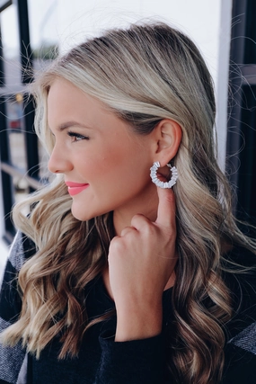 Crystal Collection Baguette Hoop Earrings