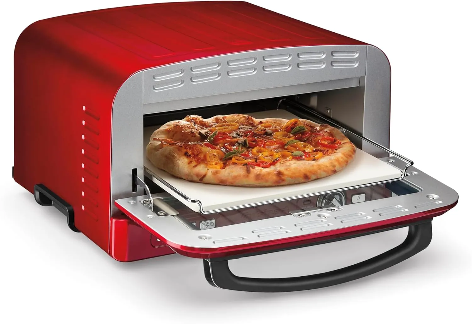 Cuisinart Indoor Pizza Oven – Bake 12” Pizzas in Minutes – Portable Countertop Pizza Oven – Pomodoro Red Stainless Steel - CPZ-120R