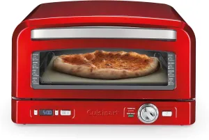Cuisinart Indoor Pizza Oven – Bake 12” Pizzas in Minutes – Portable Countertop Pizza Oven – Pomodoro Red Stainless Steel - CPZ-120R