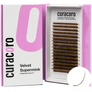 Curacoro Brown Super Mink Lashes Extensions - Multi Selections from 0.03 to 0.07, C CC D Curl, 7-15mm Length Mixed Tray Silk Eyelashes, Individual Eyelash Extensions