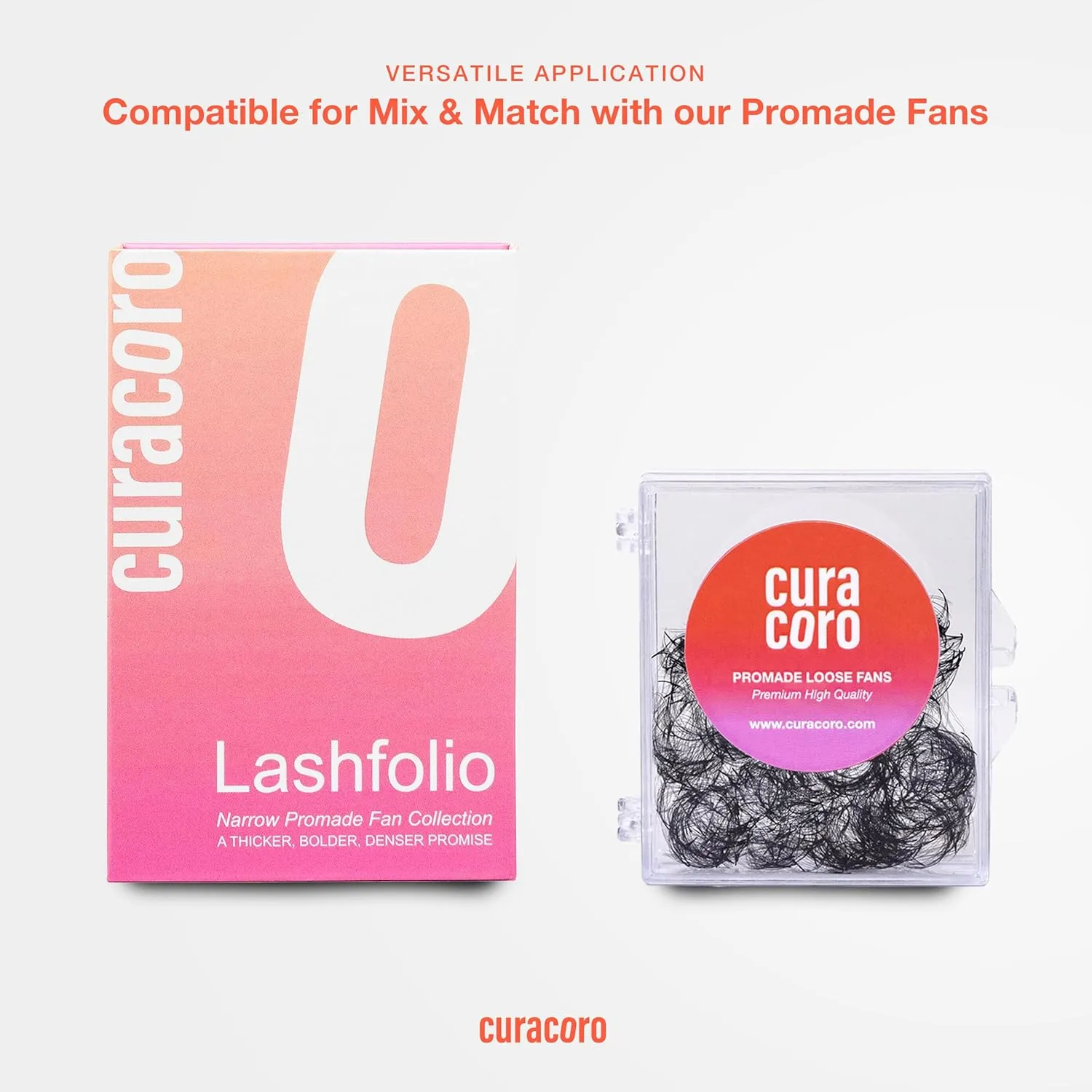 Curacoro LashFolio Double Spike Promade Fans, Handmade Volume Eyelashes, 5D To 10D, C CC D Curl, 0.03~0.07mm, 8-13mm Mix Length, Professional Long-Lasting Promade Lash Fans (7D-0.05 D 8-13mm)