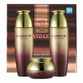 Daandan Bit Royal Premium Snail 3 Set, Snail Skin Toner 150ml, Snail Skin Emulsion 150ml, Snail Firming Cream 50ml, Snail Skin Toner Sample 30ml, Snail Skin Emulsion 30ml