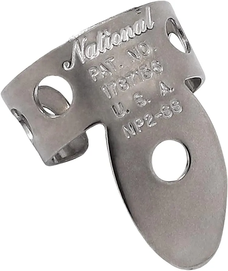D'Addario National Finger Picks for Acoustic Guitar - Banjo Picks - Finger Picks & Thumb Pick Set - Medium/Large - Stainless Steel & Celluloid - 6 Picks