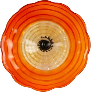 Dale Tiffany AW23020-D12 Hand Blown Flower Art Glass Wall Decor with Wall Mounting Bracket, Merida, Multi-Color, 12-Inch Diameter