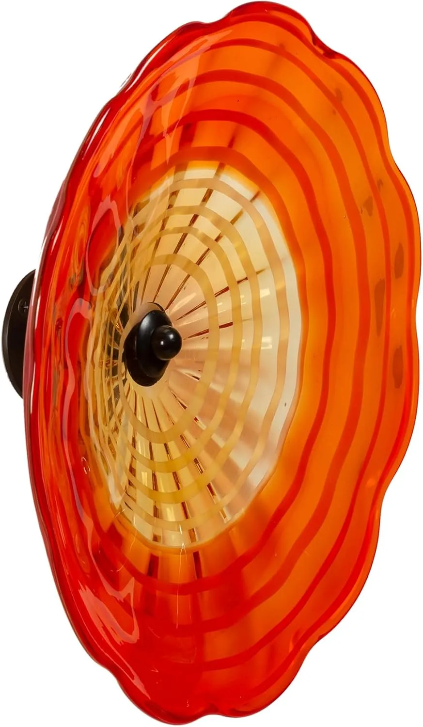 Dale Tiffany AW23020-D12 Hand Blown Flower Art Glass Wall Decor with Wall Mounting Bracket, Merida, Multi-Color, 12-Inch Diameter