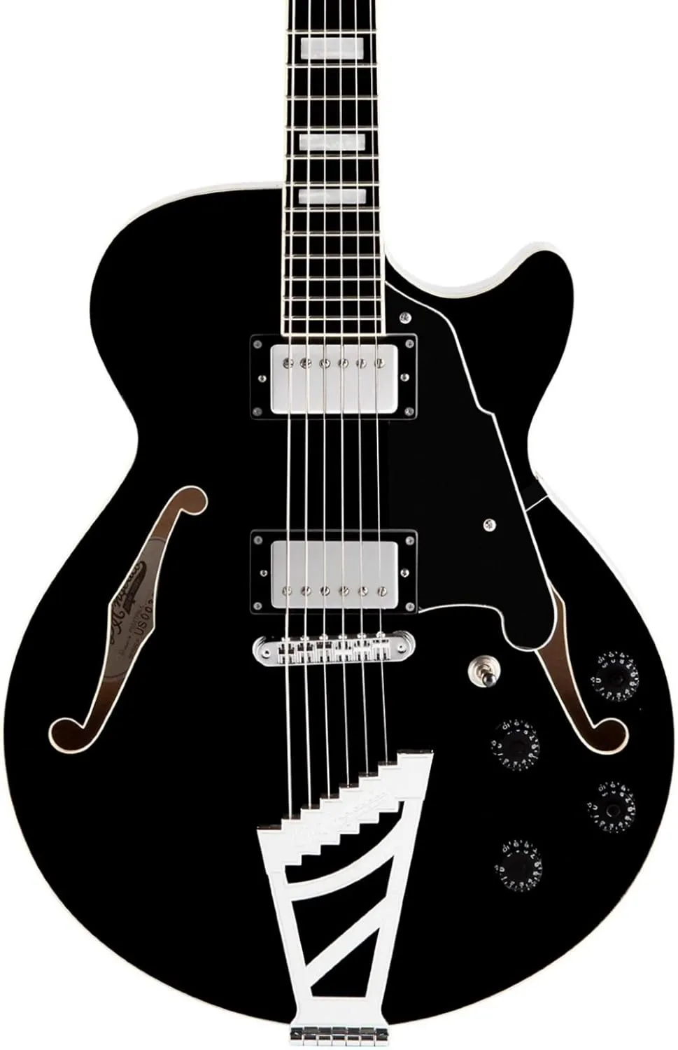 D'Angelico Premier SS Semi-Hollow Electric Guitar w/ Stairstep Tailpiece - Black