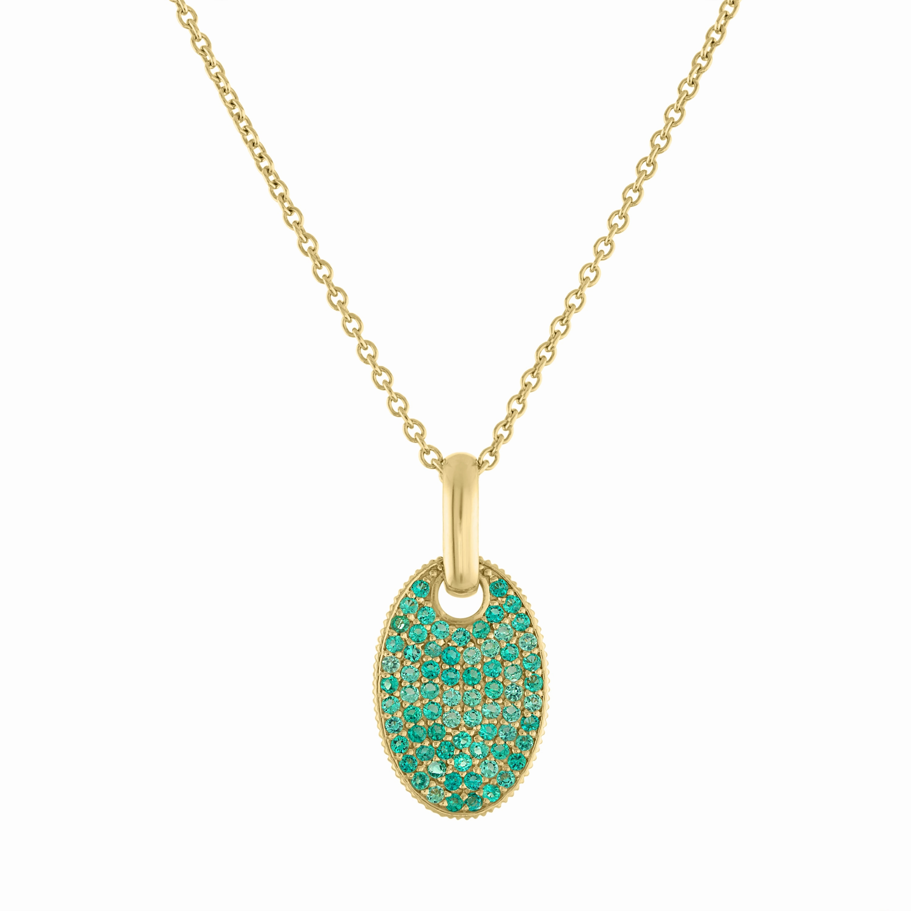 Dara Oval Dog Tag Charm Necklace