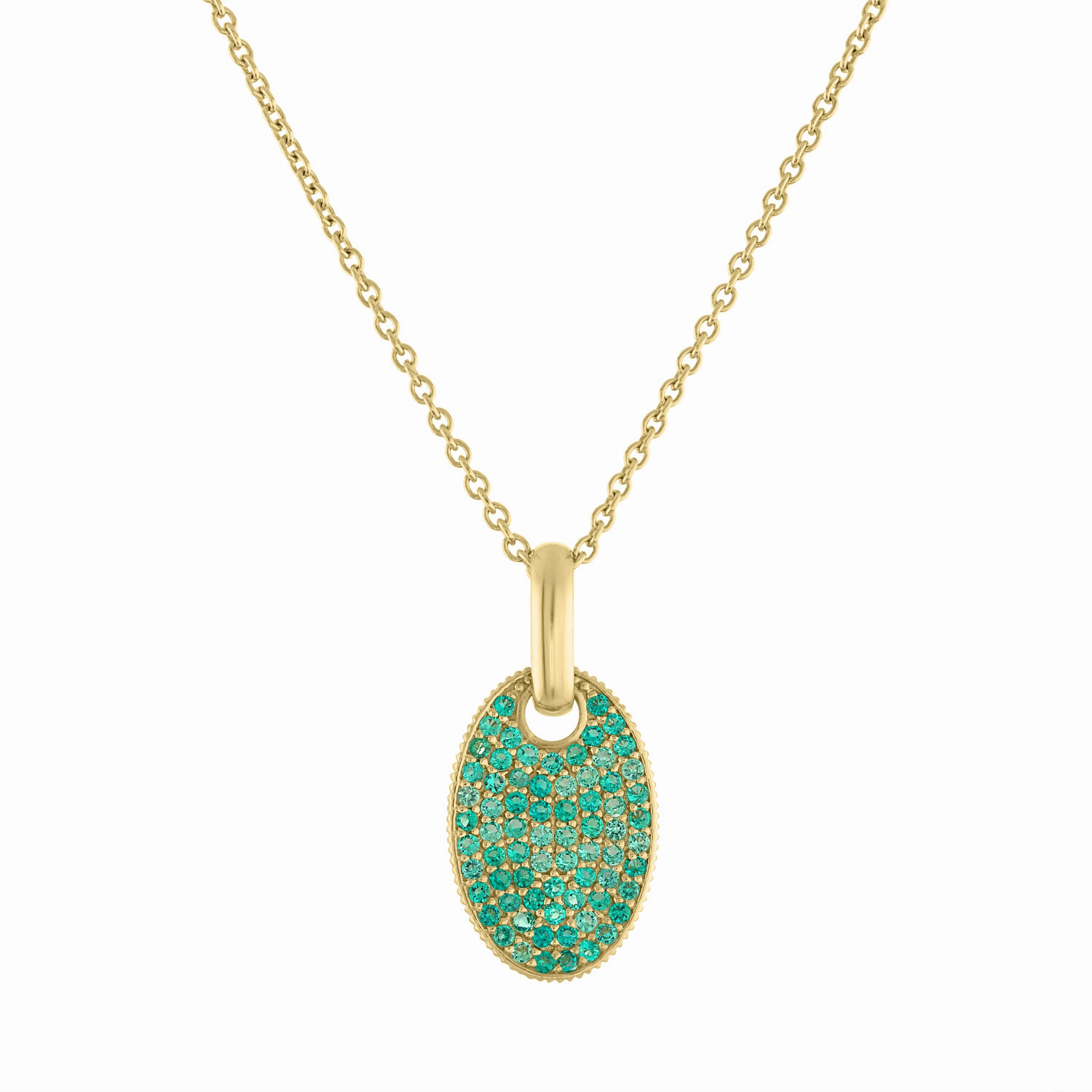 Dara Oval Dog Tag Charm Necklace