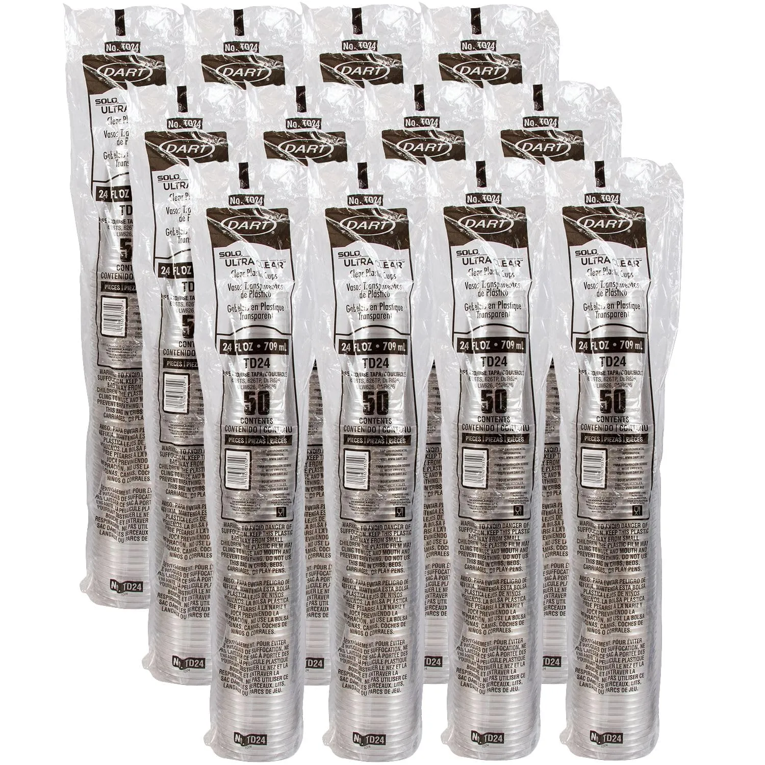 DART - DCCTD24 Dart TD24 24 oz Ultra Clear PET Plastic Cup (Case of 600)