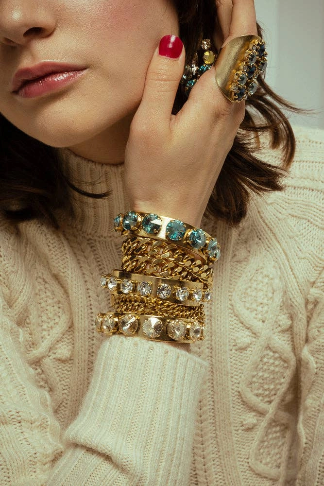 Davian Ring in Antique Gold: Clear