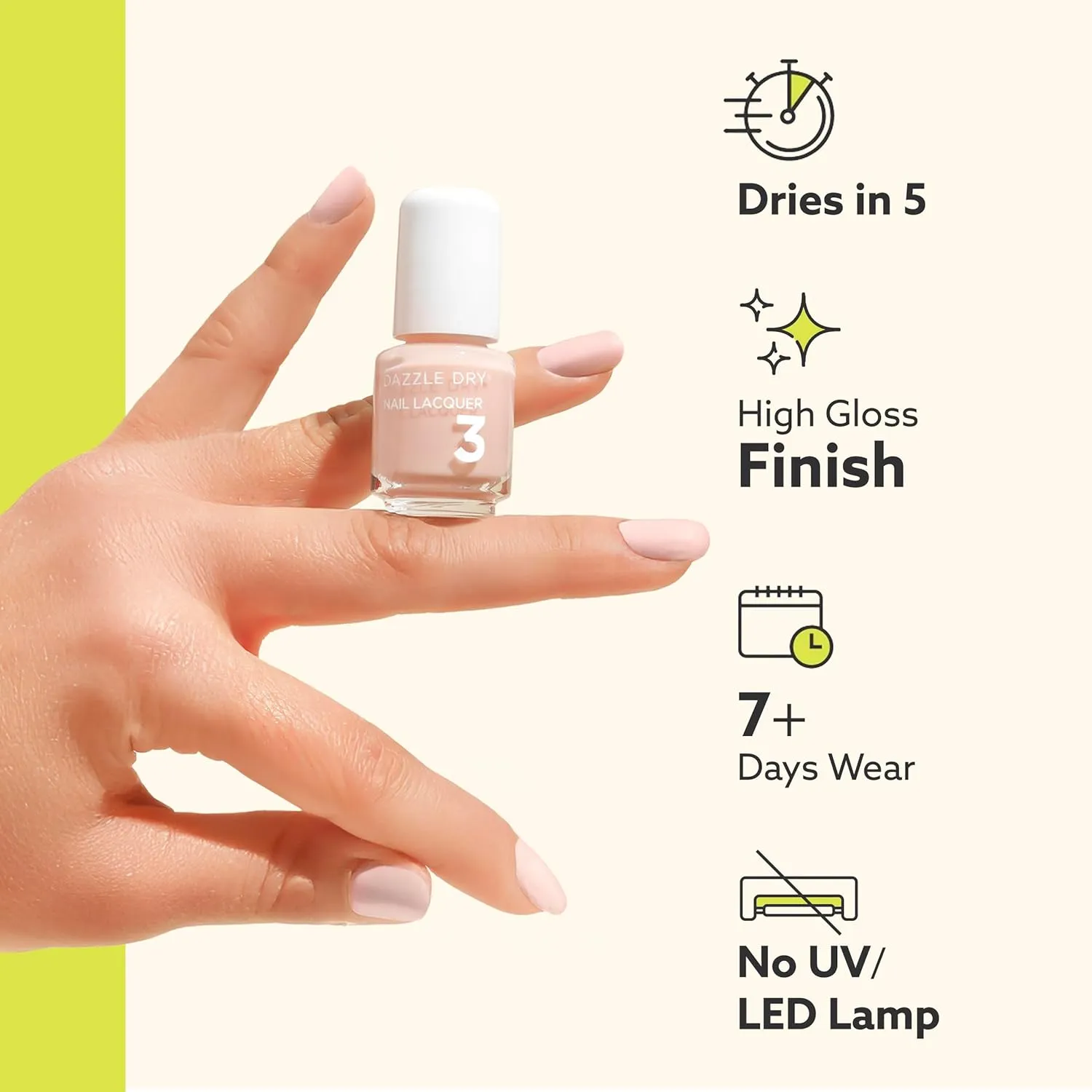 Dazzle Dry Mini Kit 4 Step System - Boss, a light and true neutral nude. Full coverage cream. (5 Piece Kit / 5 Manicures)