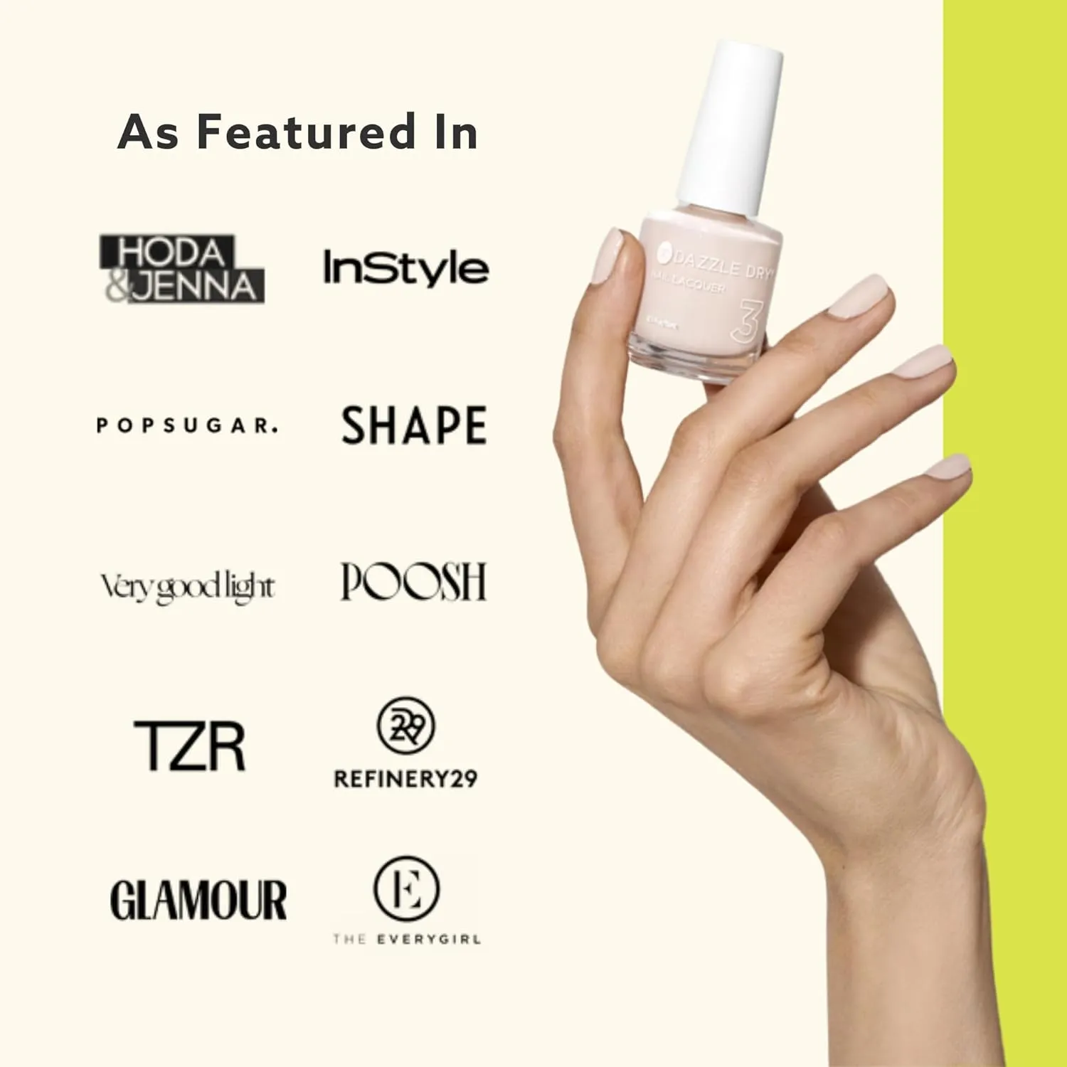 Dazzle Dry Mini Kit 4 Step System - Boss, a light and true neutral nude. Full coverage cream. (5 Piece Kit / 5 Manicures)
