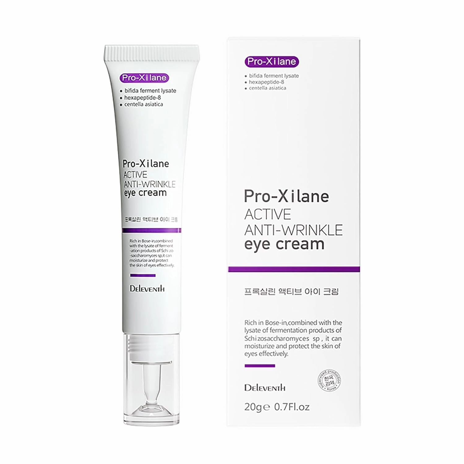 DEleventh Korean Brand Pro-Xilane Active Anti-Wrinkle Eye Cream 20g / Anti-Aging, Anti-Oxidation, Fade Fine Lines, Reduces Wrinkles, Dark Circles & Puffiness for Youthful, Bright Eyes