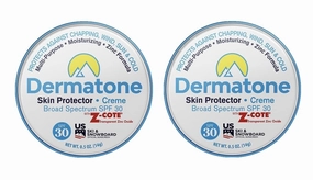 Dermatone Skin Protection Balm w/Zinc SPF 30 | Moisturizing Creme | Heals & Repairs Dry Skin | Advanved Therapy Lips and Face Repair| 2-Pack, 0.5 oz tins