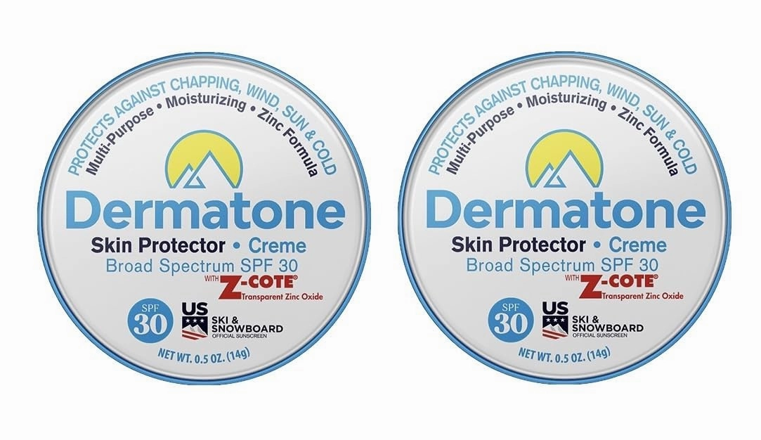 Dermatone Skin Protection Balm w/Zinc SPF 30 | Moisturizing Creme | Heals & Repairs Dry Skin | Advanved Therapy Lips and Face Repair| 2-Pack, 0.5 oz tins