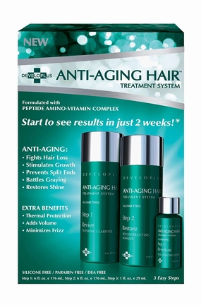 Developlus Anti-Aging Hair Treatment System, Deep Conditioning Formula Fights Hair Loss, Stimulates Growth, Prevents Split Ends, Battles Graying, and Restores Shine, Silicone and Paraben Free