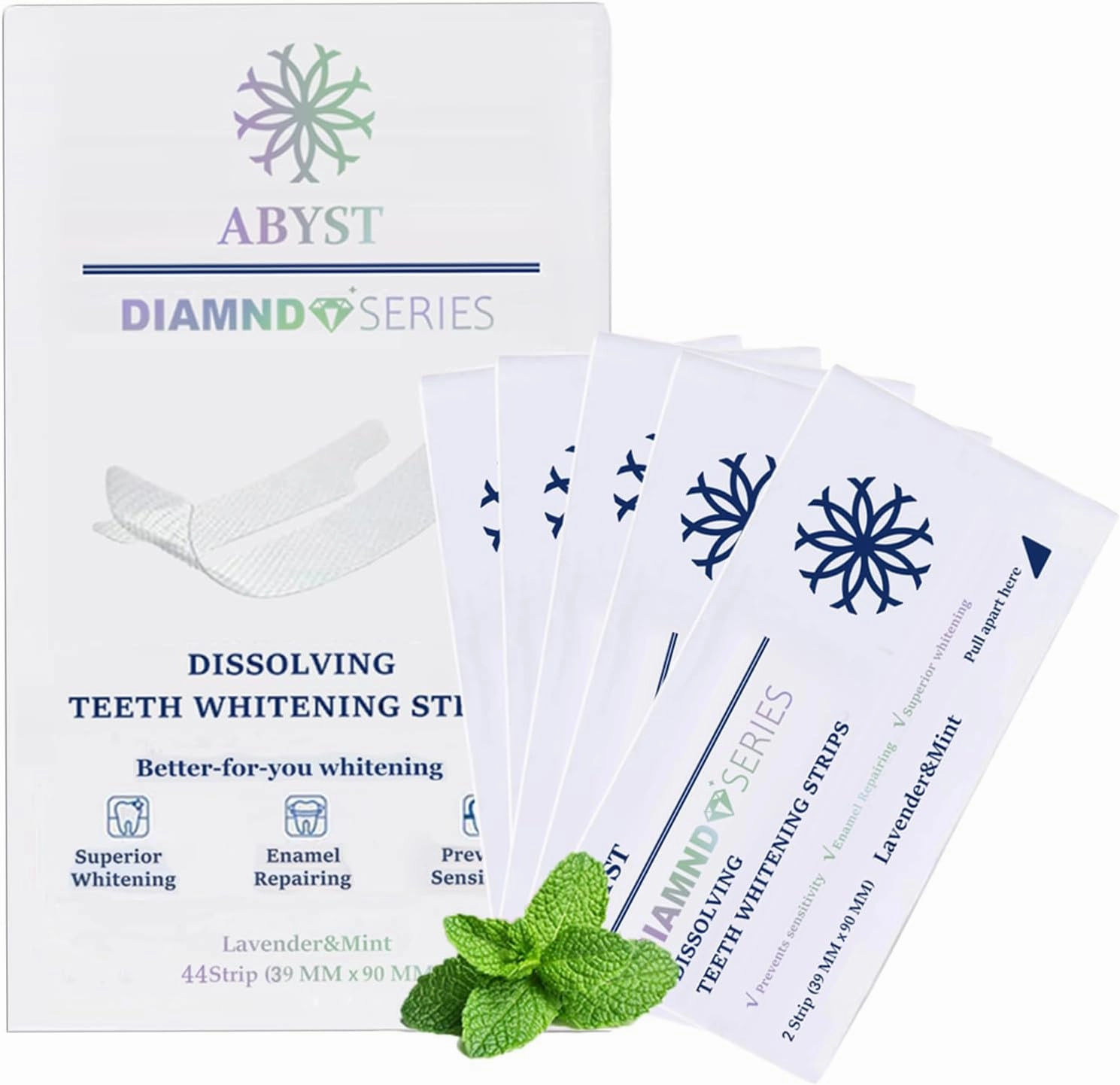 Diamond Dissolving Teeth Whitening Strips Soft Enamel-Safe Brightening Strips for Teeth WhiteningHome Dental Care Oral Hygiene for Brighter Smile Simple & Convenient Teeth Whitening Strips 44Ct