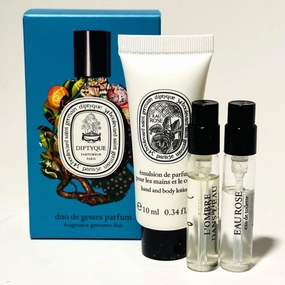 Diptyque Mini Set Of 3 L’ombre Dans EDT & Eau Rose EDT & Eau Rose Hand Cream