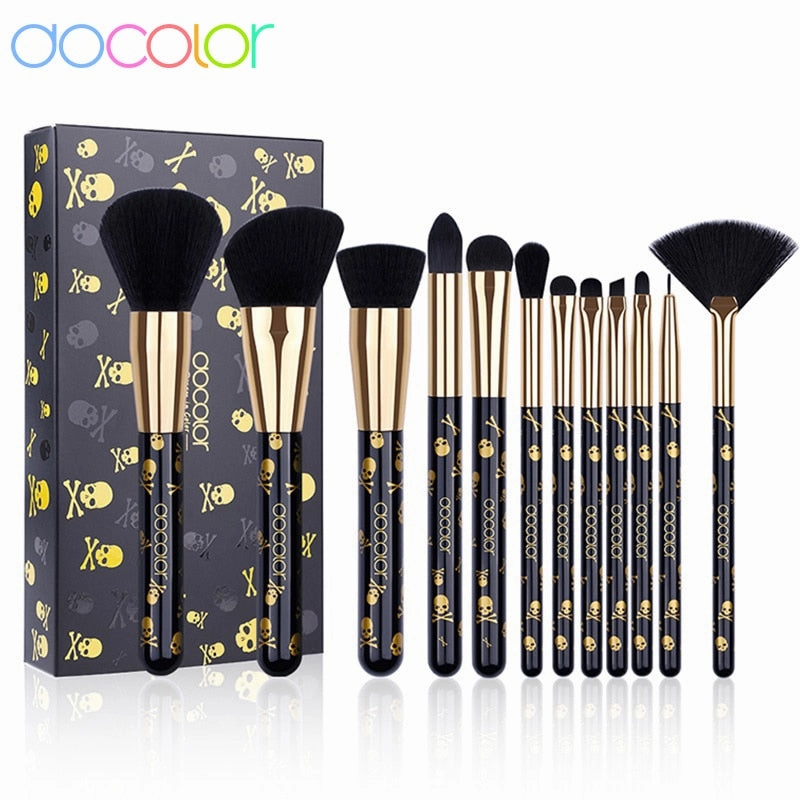 Docolor Goth Makeup Brush Set 12Pcs Professional Makeup Brushes