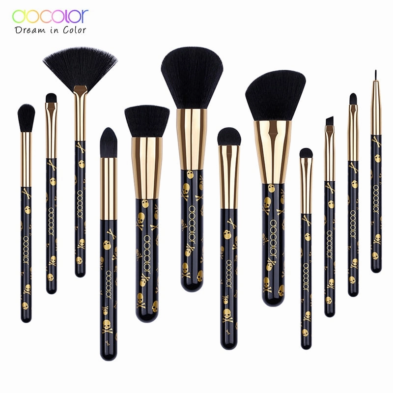 Docolor Goth Makeup Brush Set 12Pcs Professional Makeup Brushes