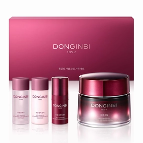Donginbi Red Ginseng Daily Defense Cream Set - Hydrating Toner, Korean Red Ginseng Essence, Skin Barrier Repair & Firming Cream, Korean Skin Care Gifts for Women, Travel Kit