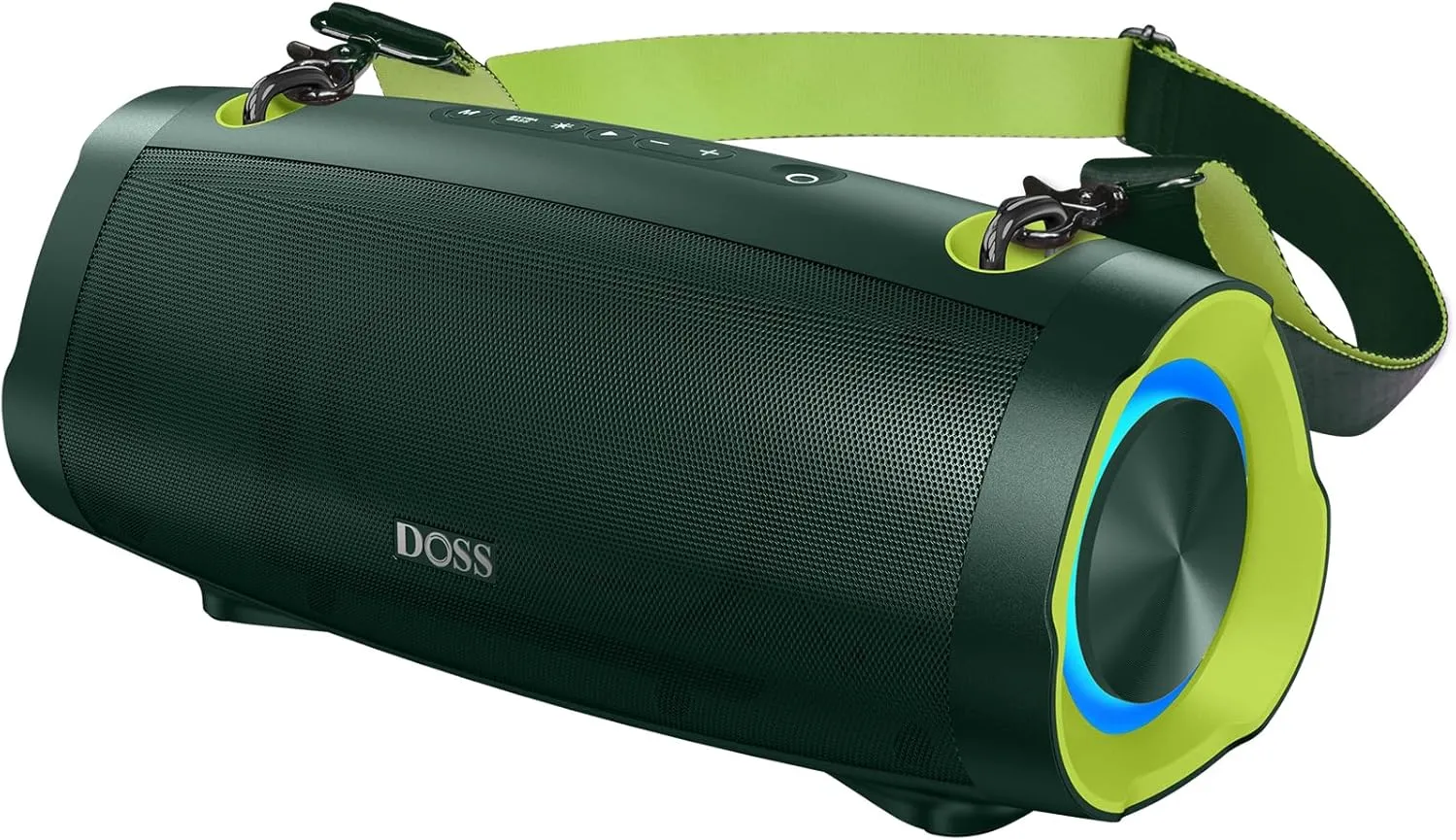 DOSS Extreme Boom Pro D100 Bluetooth Speaker with 140W Peak, 70W Bold Sound, Extra Bass, 24H Playtime, Beat-Sync Lights, Built-in Power Bank, IPX6 Waterproof, Portable Strap for Outdoor, Camping-Green
